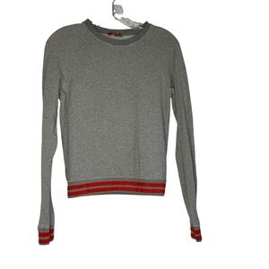 Prada Grey and Red Lightweight Sporty Logo Sweatshirt size Small